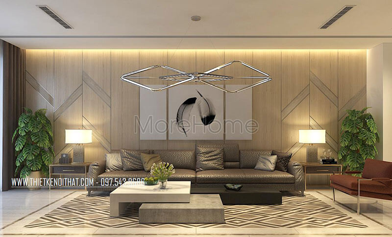 Thiết kế nội thất phòng khách phong cách hiện đại tại biệt thự liền kề Gadenia Danh sách các mẫu bố trí phòng khách đẹp tiện nghi