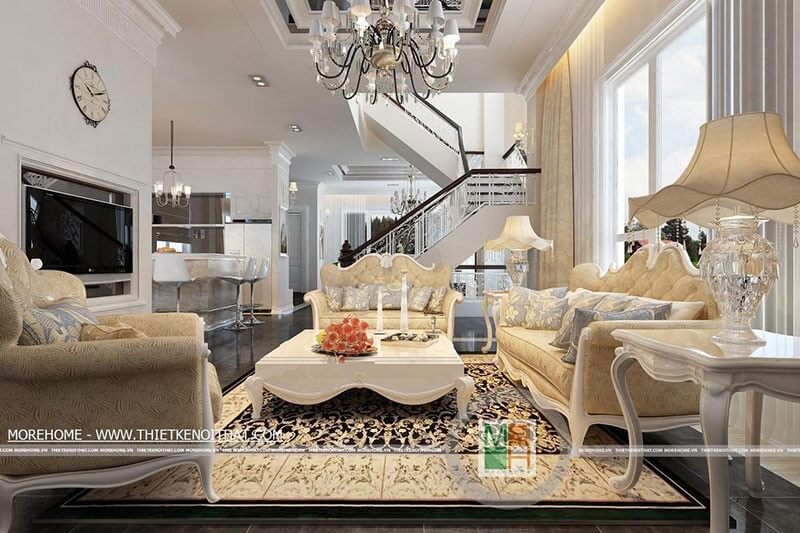 Thiết kế nội thất phong cách tân cổ điển sang trọng, đẳng cấp cho nhà biệt thự Danh sách các mẫu bố trí phòng khách đẹp tiện nghi